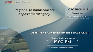 GEO3BCNampUB Seminars  Regional to nanoscale ore deposit metallogeny [upl. by Ellednahs824]