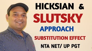 HICKS AND SLUTSKY APPROACH OF SUBSTITUTION EFFECT  PRICE EFFECT  INCOME SUBSTITUTION EFFECT [upl. by Helbon265]