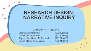 Qualitative research methodologyResearch design  Narrative Inquiry [upl. by Ile]