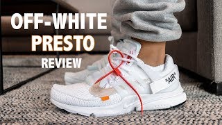 OFF WHITE NIKE AIR PRESTO WHITE ON FOOT REVIEW  A SNEAKER LIFE [upl. by Kablesh]