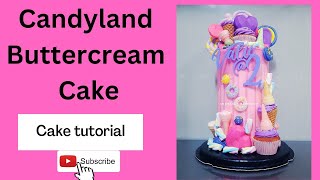 Candyland Buttercream CakeAndradas Bakeshop cakedecorating [upl. by Yssak]