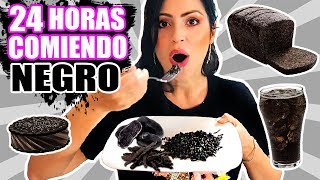 24 HORAS COMIENDO NEGRO  RETO SandraCiresArt  All Day Eating Black Food Challenge [upl. by Edge]