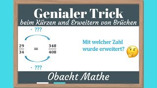 MatheProfi  Genialer Trick beim Kürzen und Erweitern von Brüchen  Expertenversion  ObachtMath [upl. by Meara]