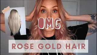 ROSE GOLD HAIR AT HOME  Moroccanoil Color Depositing Mask [upl. by Wenonah752]