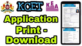 How To Download KCET Application  Application Print  Download Problem [upl. by Adamik]