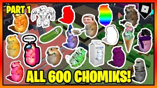 How to get ALL 500 BADGES  CHOMIKS in FIND THE CHOMIKS Part 1  Roblox [upl. by Banks]