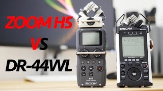 Tascam DR44WL VS Zoom H5  Detailed Comparison amp Test [upl. by Aninaig]