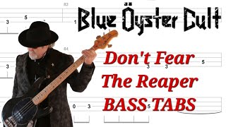 Blue Öyster Cult  Dont Fear The Reaper BASS TABS  Cover  Tutorial  Lesson [upl. by Munroe]