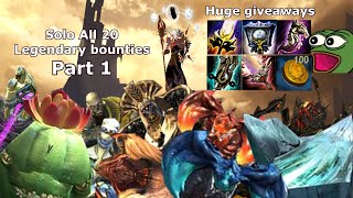 Guild Wars 2  Solo All 20 Legendary Bounties amp Huge Giveaways  Part 1 [upl. by Ralaigh44]