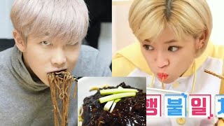 KPOP idol Jajangmyeon mukbang BTS EXO TWICE Apink Mamamoo etc [upl. by Kaliski]