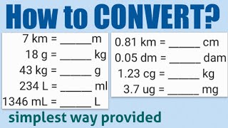 CONVERSION of Units of Measurements [upl. by Yelrebmik]