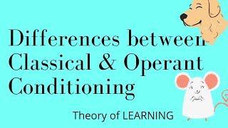 DIFFERENCE BETWEEN CLASSICAL CONDITIONING AND OPERANT CONDITIONING [upl. by Harte345]