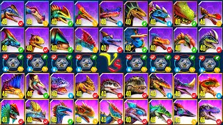 ALL SUPERSAURUS HYBRIDS MAX LV 40 TOURNAMENT  JURASSIC WORLD THE GAME [upl. by Jake197]