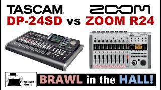 Tascam DP24SD Digital Portastudio vs ZOOM R24 [upl. by Frasquito944]