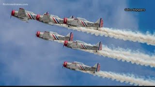 Skytypers perform air routine with WWIIera planes at Jax Beach air show [upl. by Anhpad769]