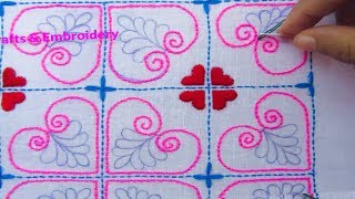 Hand Embroidery New Nakshi Katha Drawing and stitching Tutorial Latest nakshi kantha design [upl. by Livvi]