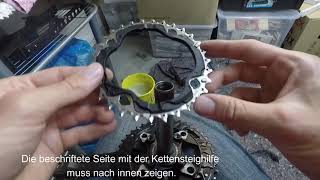 Antrieb erneuern Teil 3 Kettenblätter am Fahrrad richtig einbauen  wechseln  Shimano FCM672 SLX [upl. by Cook]