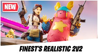 NEW FINESTS REALISTIC 2v2  FORTNITE CREATIVE SHOWCASE WITH MAP CODE [upl. by Norwood]