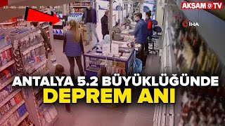 Antalya’da depremde yaşanan panik anları kamerada [upl. by Woodley]