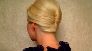 French twist hairstyle tutorial for short medium long hair Prom wedding updo [upl. by Terrill592]