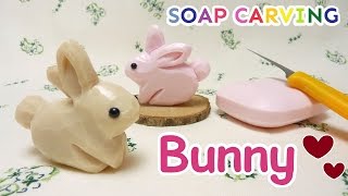 SOAP CARVING  Bunny  Conejito  Easy  DIY  Free Template  tutorial  Real sound  ASMR [upl. by Mode]