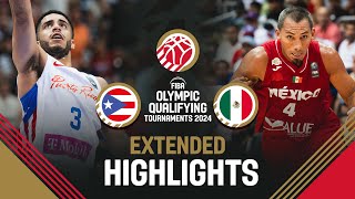 SemiFinals Puerto Rico 🇵🇷 vs Mexico 🇲🇽  Extended Highlights  FIBA OQT 2024 Puerto Rico [upl. by Nealson118]