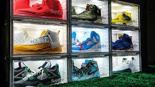 THE BEST Light Up Drop Front Shoe Containers For Sneaker Collection Display [upl. by Amaleta]