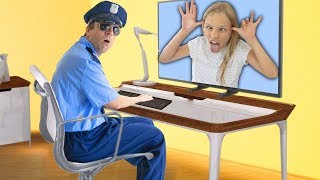 Amelia Avelina and AKim pretend play Police training school [upl. by Ramsden]