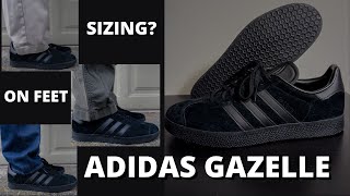 ADIDAS GAZELLE REVIEW  SIZING  ON FEET [upl. by Anivas665]