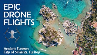 Epic Drone Flights  Ancient Sunken City of Simena Turkey [upl. by Eelrihs]