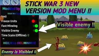 NEW STICK WAR 3 MOD MENU APK GAMEPLAY PART 5 NEW VERSION AND NEW FUTURE VISIBLE ENEMY [upl. by Jenelle]