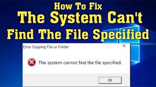 How To Fix The System Cannot find the File Specified Error in windows [upl. by Therese]