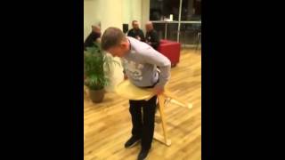 Man gets stuck in babies high chair [upl. by Ahsilahs]