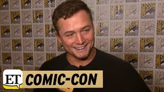 Comic Con 2017 Taron Egerton on Kingsman Fight Scene With Channing Tatum Id Take Him Any Day [upl. by Aekal]