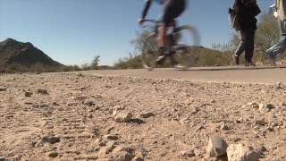 Hikers say bicyclists go excessively fast on this Phoenix mixeduse nature path [upl. by Noiwtna]