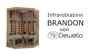 Dewello  Infrarotkabine  Infrarotsauna Brandon Dual Therm als 120 oder 140cm [upl. by Ninos]