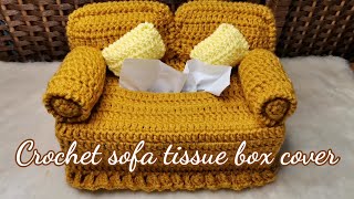 Crochet sofa tissue box cover [upl. by Bunce412]