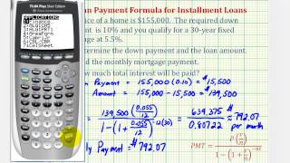 Ex 1 Find a Monthly Mortgage Payment with a Down Payment [upl. by Dupuy]