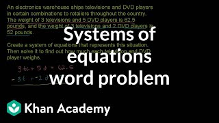 Systems of equations word problems example 1  Algebra I  Khan Academy [upl. by Hayn]