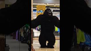 Gorilla king in the mall gorilla mall holloween funny scary [upl. by Akinert]