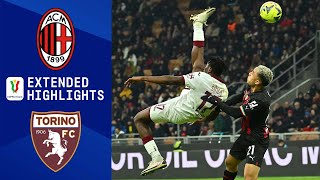 AC Milan vs Torino Extended Highlights  Coppa Italia  CBS Sports Goalzo [upl. by Hafeetal]