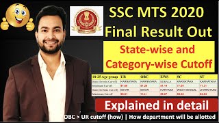 SSC MTS 2020 Final Result Out Categorywise agewise amp Statewise Cutoff Explained in Detail [upl. by Oisinoid468]