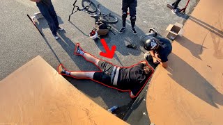 GUY GETS KNOCKED OUT AT SKATEPARK AMBULANCE CAME [upl. by Enivid]