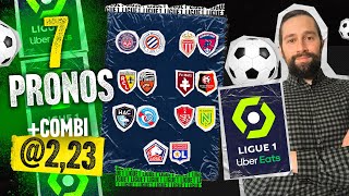 Pronostic foot Ligue 1  Nos 7 pronos du weekend Lille Lyon Lens Monaco Rennes  Combi 223 [upl. by Aihsercal931]