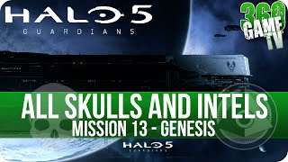 Halo 5 Guardians All Skull and Intel Locations Mission 13 Genesis All Collectibles Guide Part 13 [upl. by Okim]