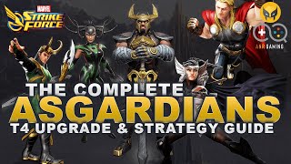 Complete Asgardians T4 Upgrade amp Strategy Guide Marvel Strike Force [upl. by Amye]