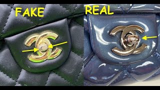 How to tell original Chanel classic bag Real vs fake Chanel handbag and purse [upl. by Klement]