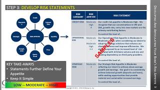 Developing and Articulating Your Bank’s Risk Appetite Statements amp KRIs [upl. by Mandal644]