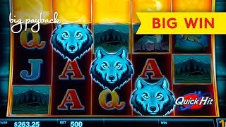 WOW WHAT A BONUS Quick Hit Wolf Mountain Slot  BIG WIN [upl. by Gaven117]