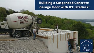 Suspended Concrete Garage Floor Using LiteDeck ICF Forms No Columns Needed [upl. by Talbott617]